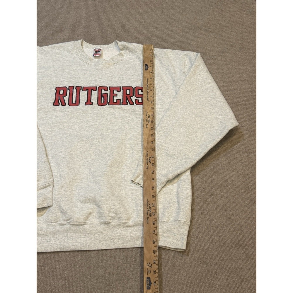 Vintage Rutgers 1990's Sweatshirt Fruit of The Loom Tag Pullover Gray XL - Picture 7 of 7